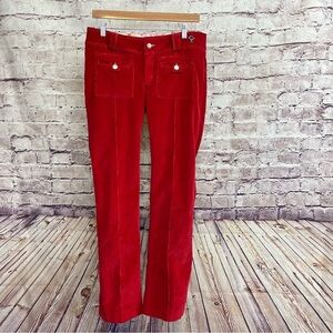 Mon Petit Oiseau Red Corduroy Straight Leg Corduroy Pants